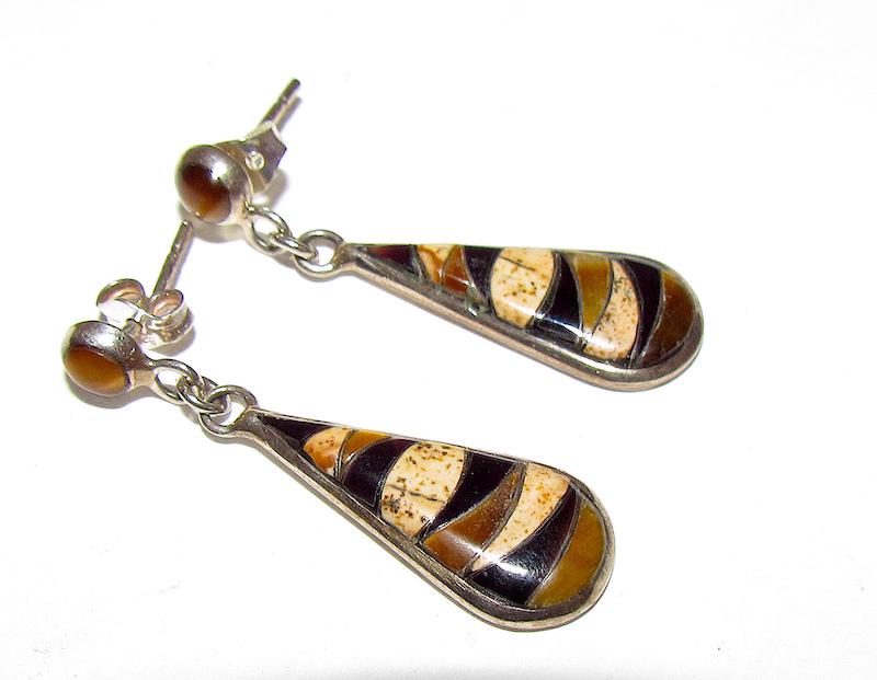 Zuni Jaspet Tiger Eye Jet Earrings (1 of 3)
