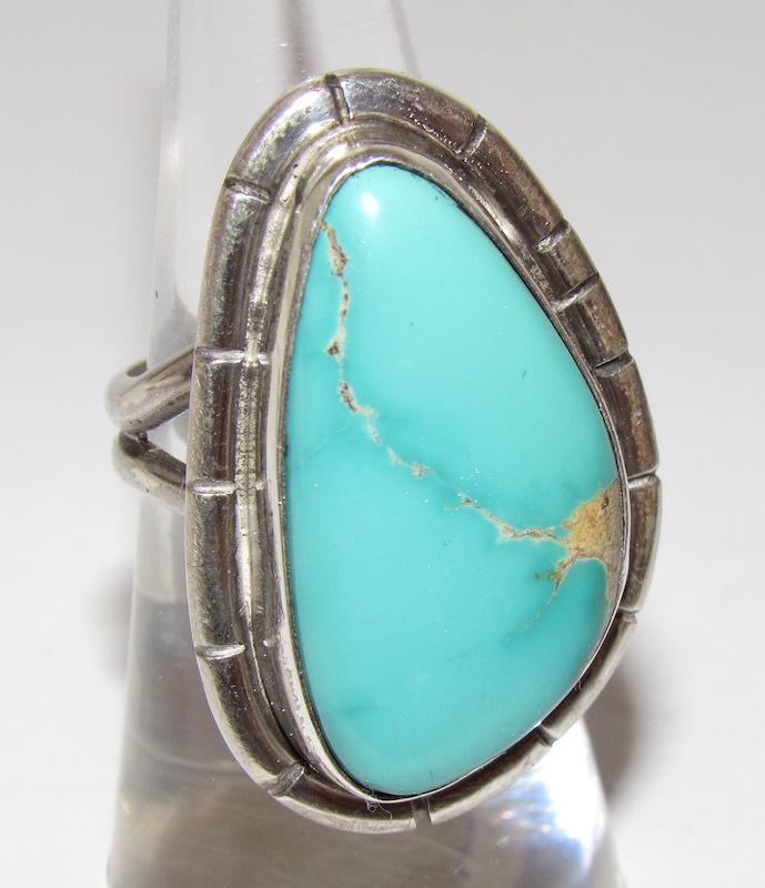 Navajo Sterling Dry Creek Turquoise Adjustable Ring (1 of 3)