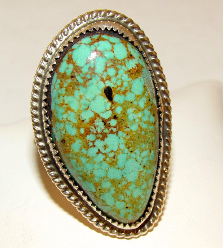 Navajo Statement *8 Turquoise Ring Sz. 13.5 (1 of 3)