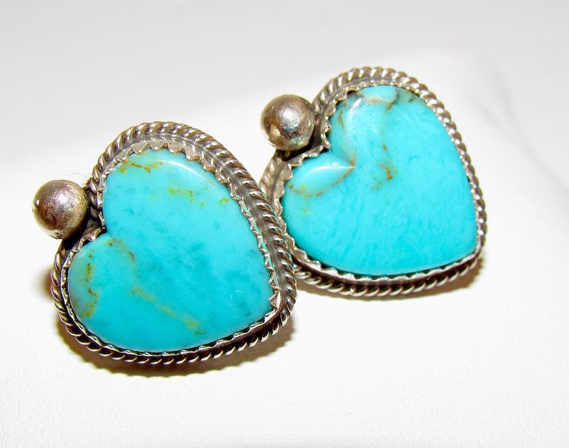 Navajo Sterling Turquoise Post Earrings (1 of 3)