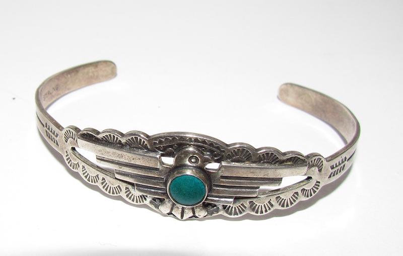 Old Pawn Fred Harvey Era Thunderbird Bracelet (1 of 3)