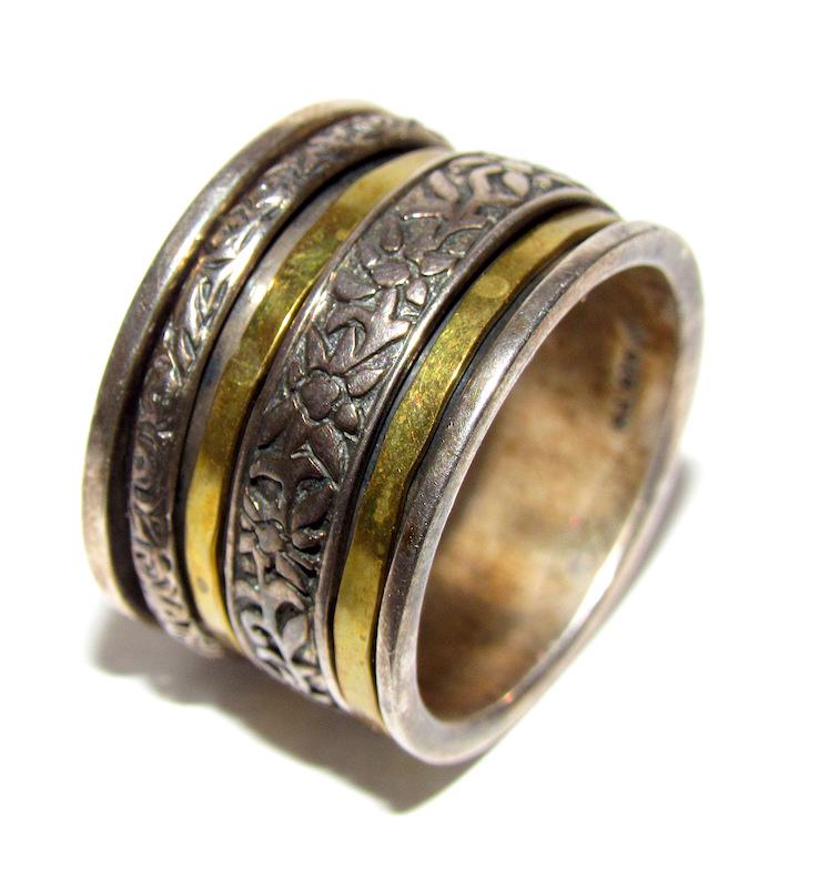 Art Nouveau Style Spinner Band Ring Sz. 8 (1 of 3)