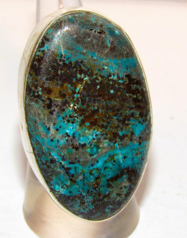 Native Sterling Blue Diamond Turquoise Ring Sz. 7 (1 of 3)