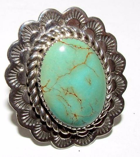 Native American Sonoran Gold Turquoise Statement Ring (1 of 2)
