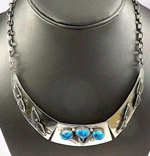 Navajo Necklace Sterling Silver Kingman Turquoise Kirk (1 of 3)
