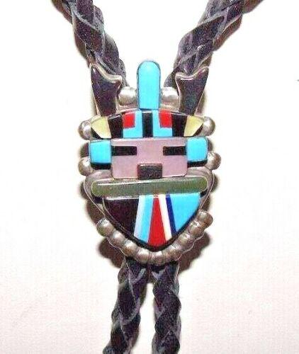 ZUNI DEER KACHINA INLAY SLIDER BOLO TIE MOSAIC INLAY (1 of 3)