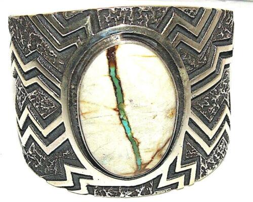 Huge Navajo Kevin Yazzie Cuff Bracelet Tufa Cast (1 of 3)