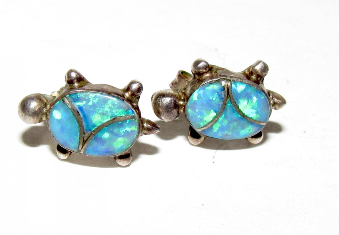 Old Pawn Navajo Opal Turtle Post Earrings (1 of 3)