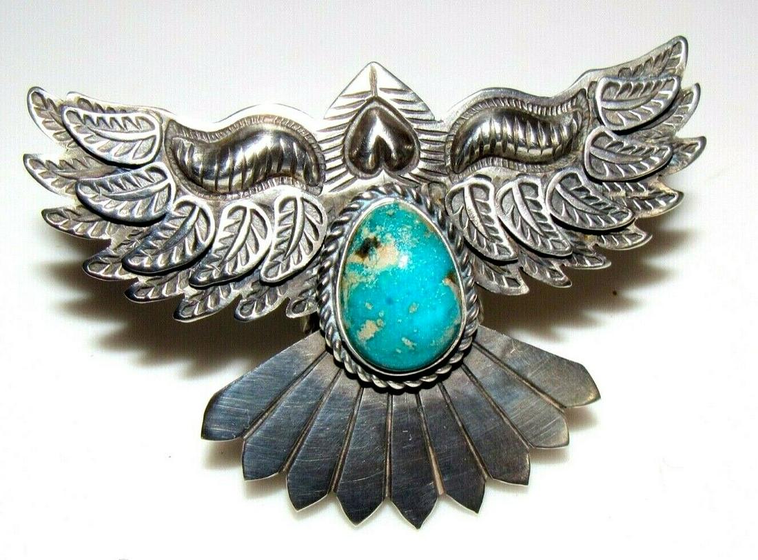 Huge Thunderbird Ring Size 7 Sterling Royston Turquoise (1 of 4)
