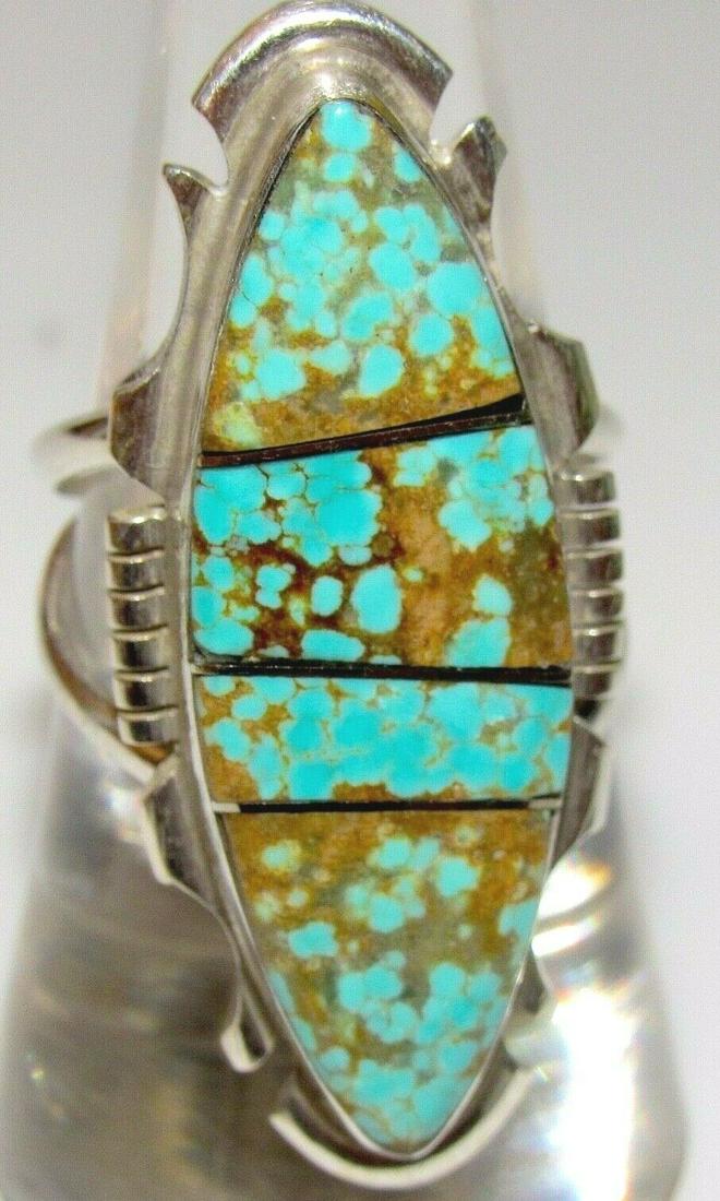 Navajo Number 8 Inlay Ring Size 8 Sterling Silver (1 of 3)