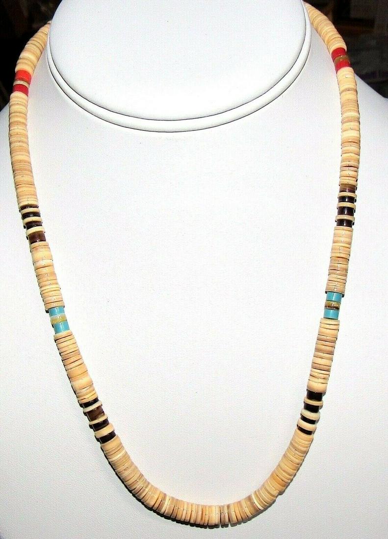 Santo Domingo Rolled Shell Heishi Choker Necklace (1 of 3)