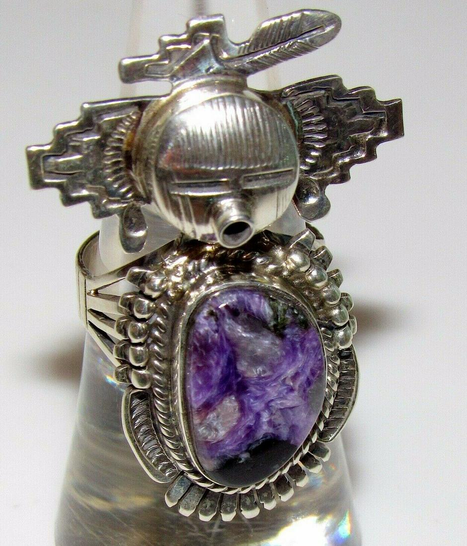 Navajo Kachina Ring Sz 7 Purple Charoite Sterling (1 of 3)
