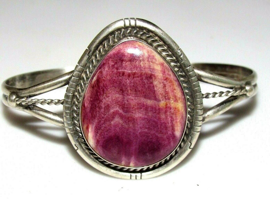 Navajo Purple Spiny Oyster Bracelet Sterling Silver (1 of 5)