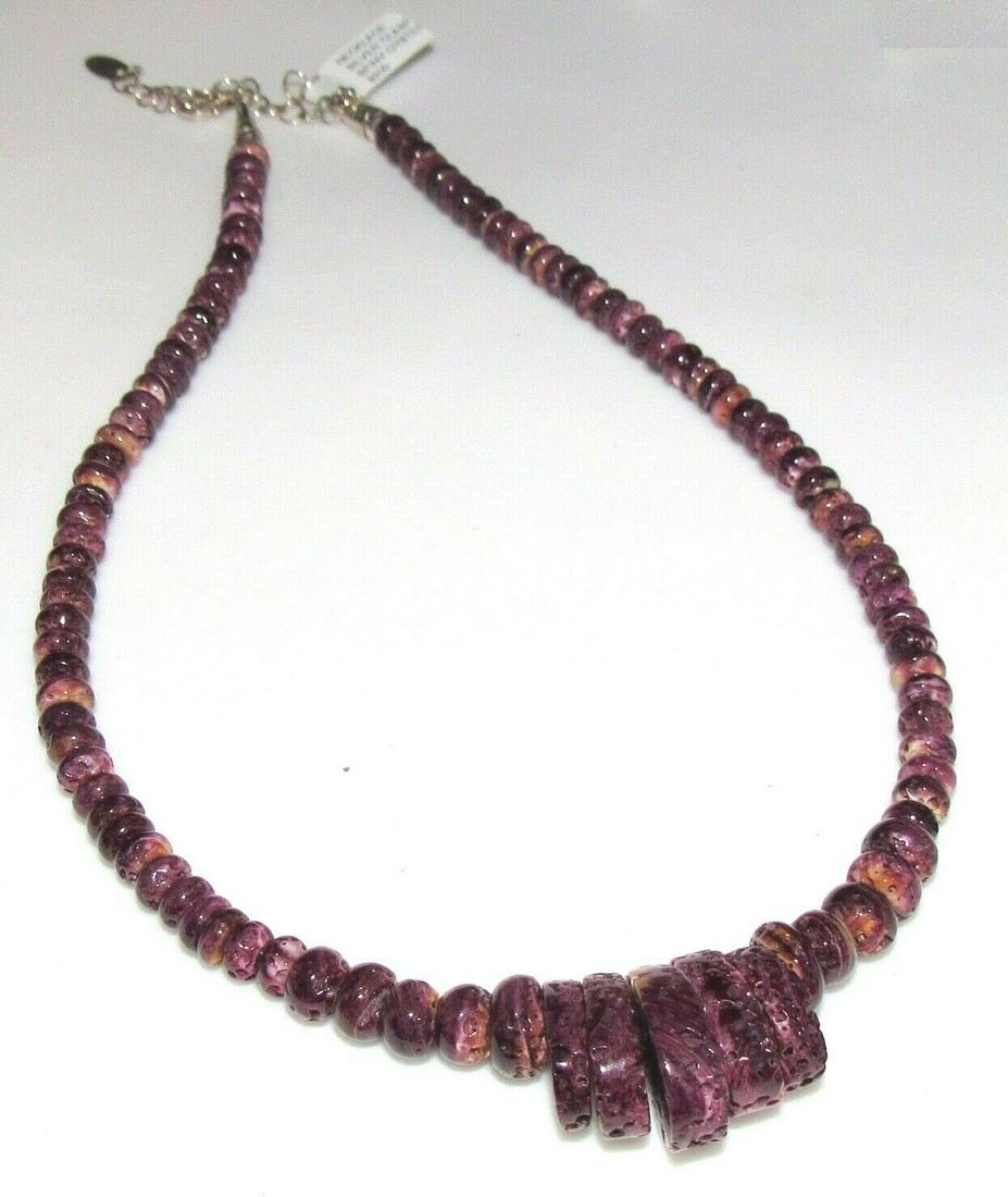 Navajo Purple Spiny Oyster Heishi Necklace Rolled Beads (1 of 3)