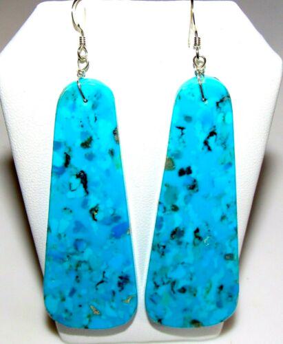 Turquoise Slab Earrings Lupe Lovato Sterling Earrings (1 of 1)