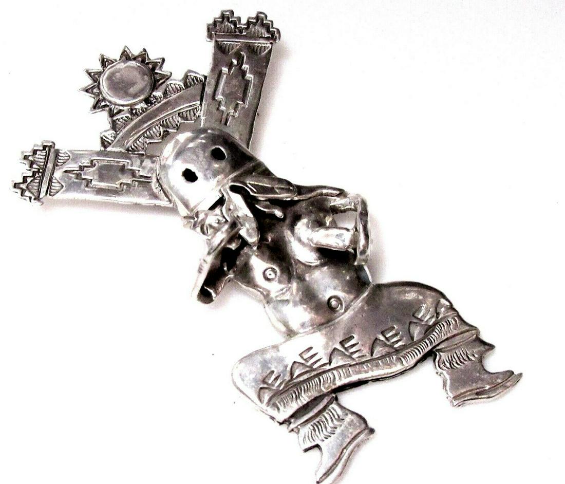 Huge Navajo Kachina Dancer Pendant Sterling Silver (1 of 3)