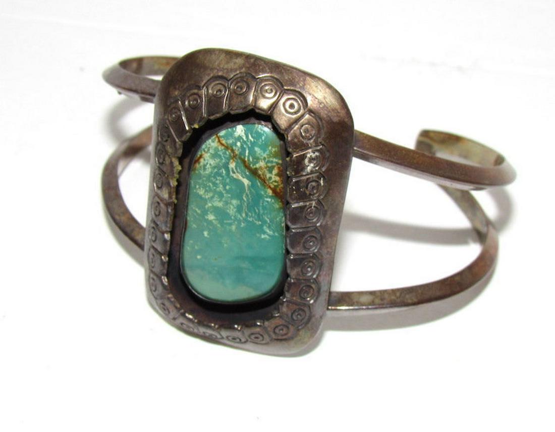 Vintage Navajo Sterling Silver Carico Lake Turquoise (1 of 4)
