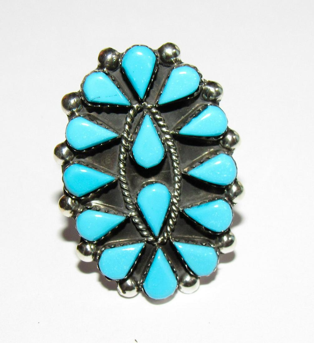 Zuni Cluster Ring Size 7 Sterling Silver Sleeping (1 of 4)