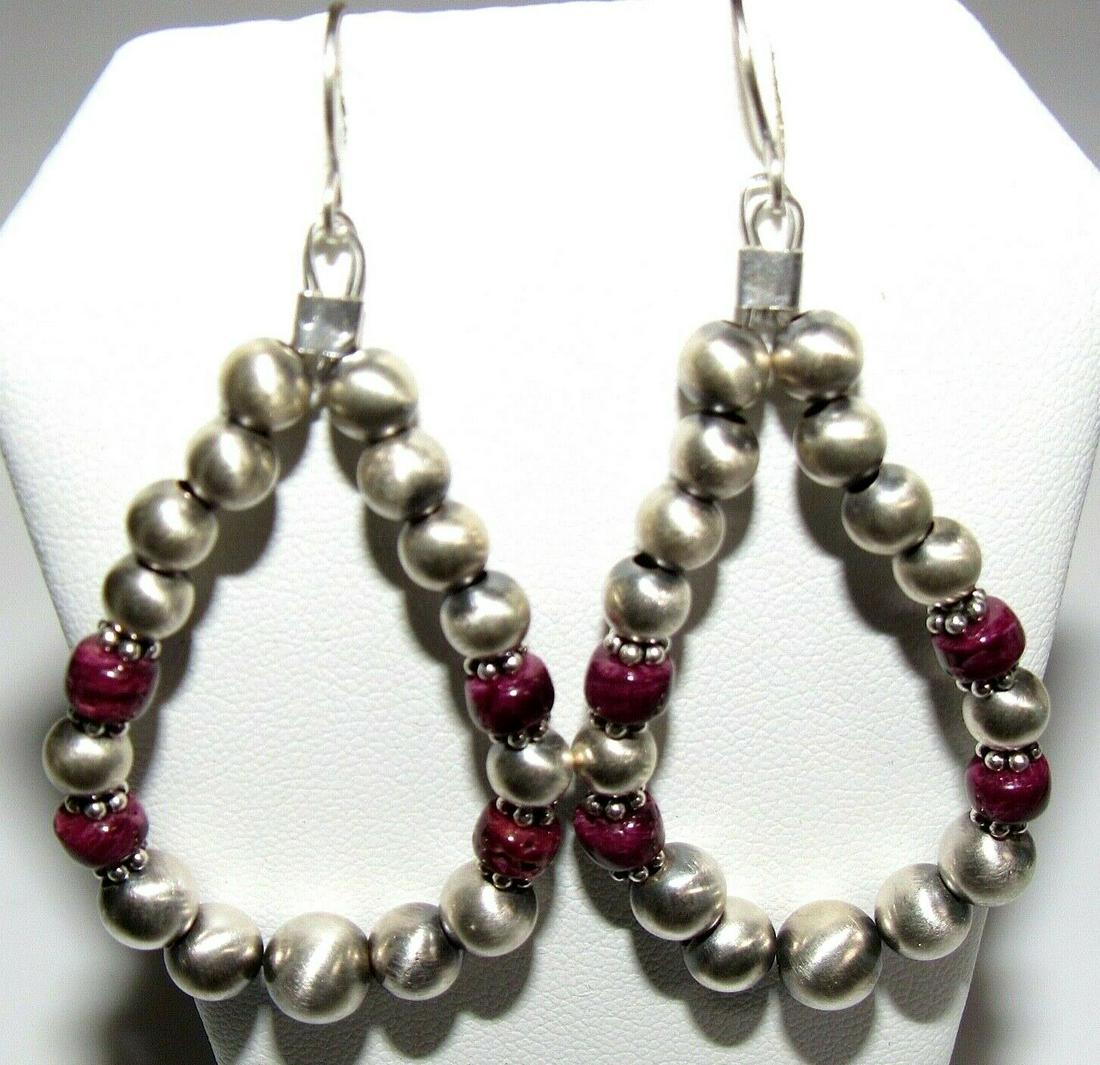 Navajo Pearls Purple Spiny Oyster Earrings Native (1 of 5)