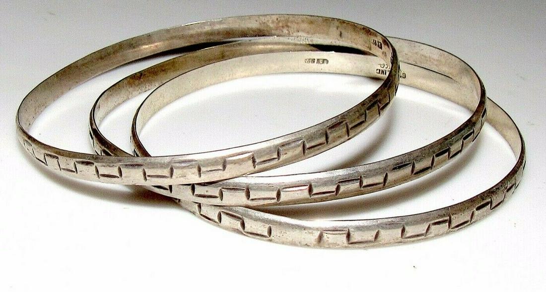 Taxco Bangle Bracelets Mexican Sterling Silver Bangle (1 of 3)