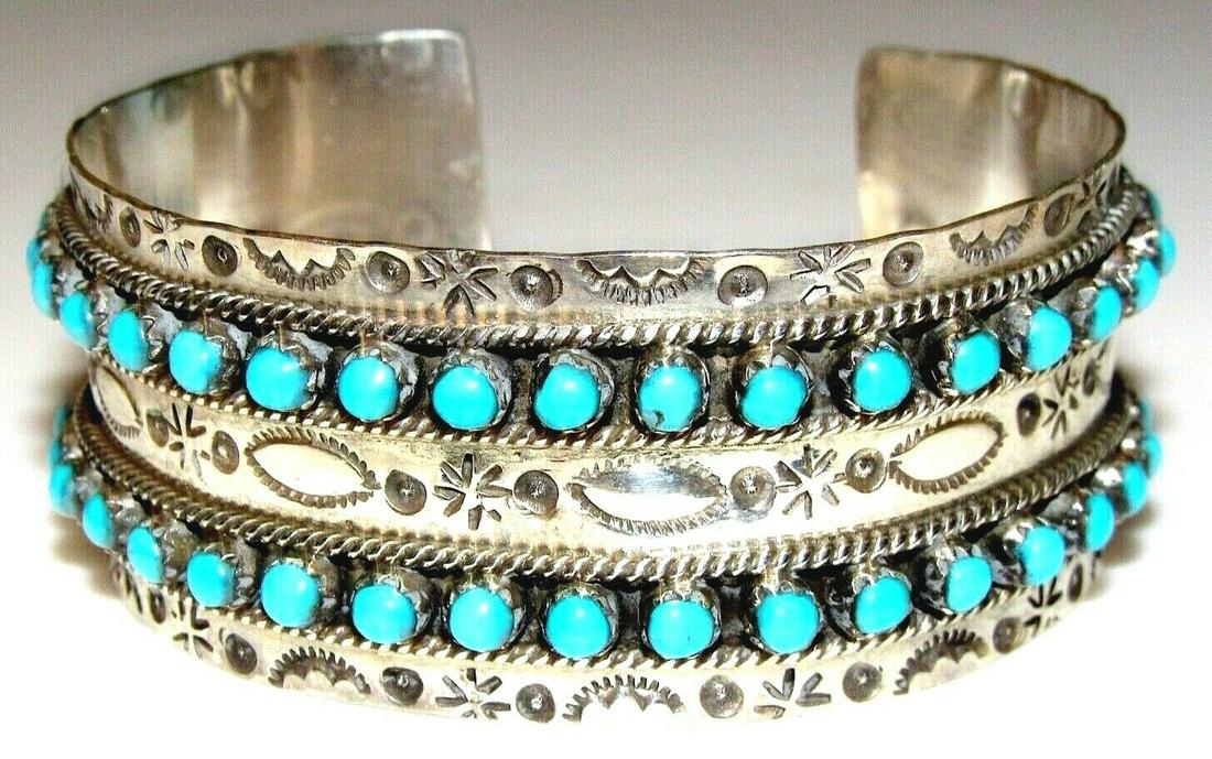 Zuni Sterling Sleeping Beauty Mine Snake Eye Turquoise (1 of 6)