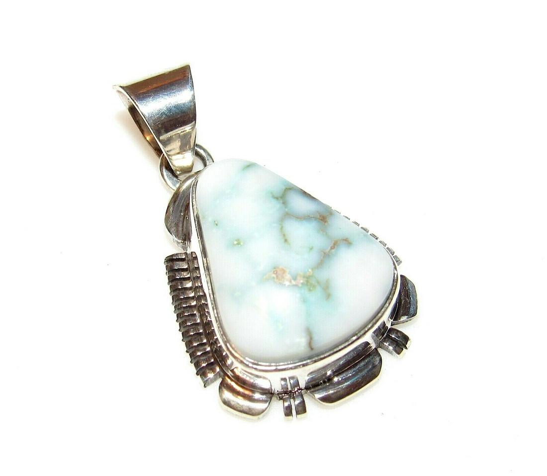 Navajo Gem Grade Dry Creek Turquoise Pendant Sterling (1 of 5)