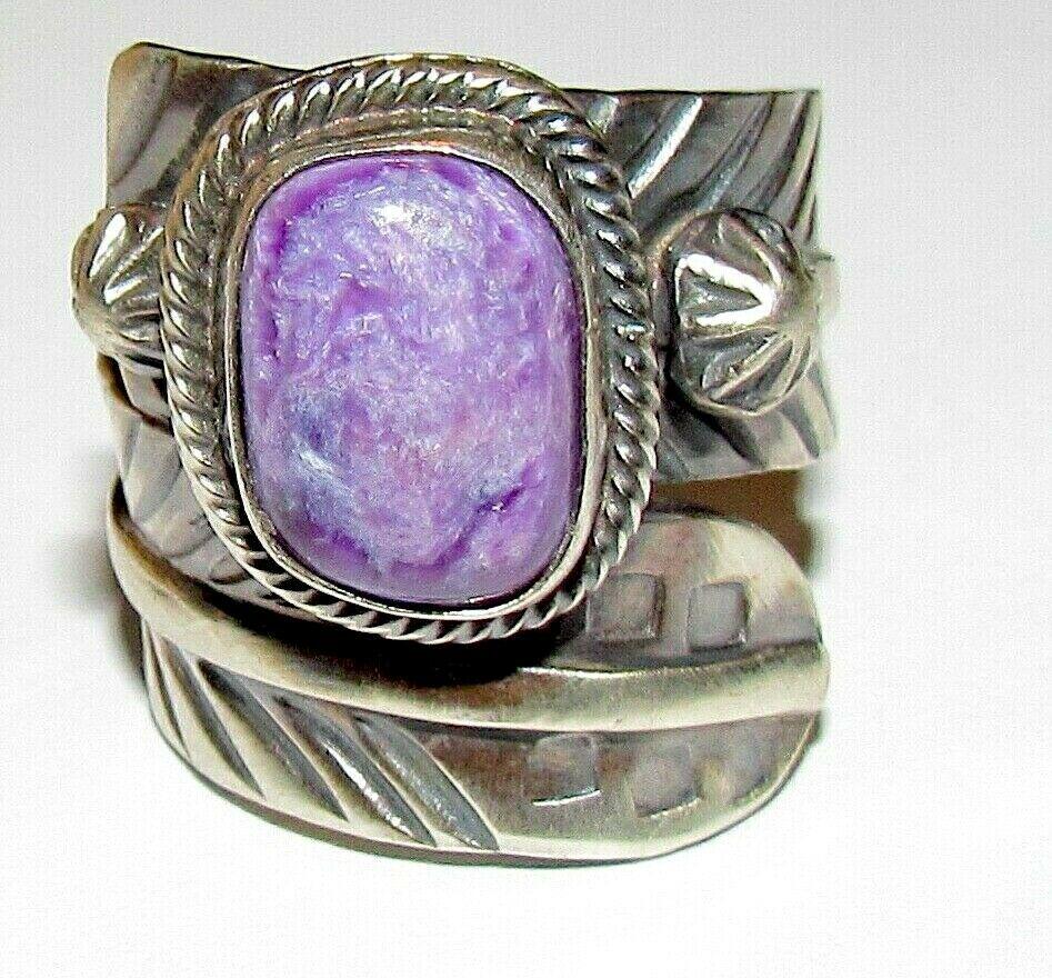 Navajo Purple Charoite Ring Size 7 Sterling Silver by (1 of 3)