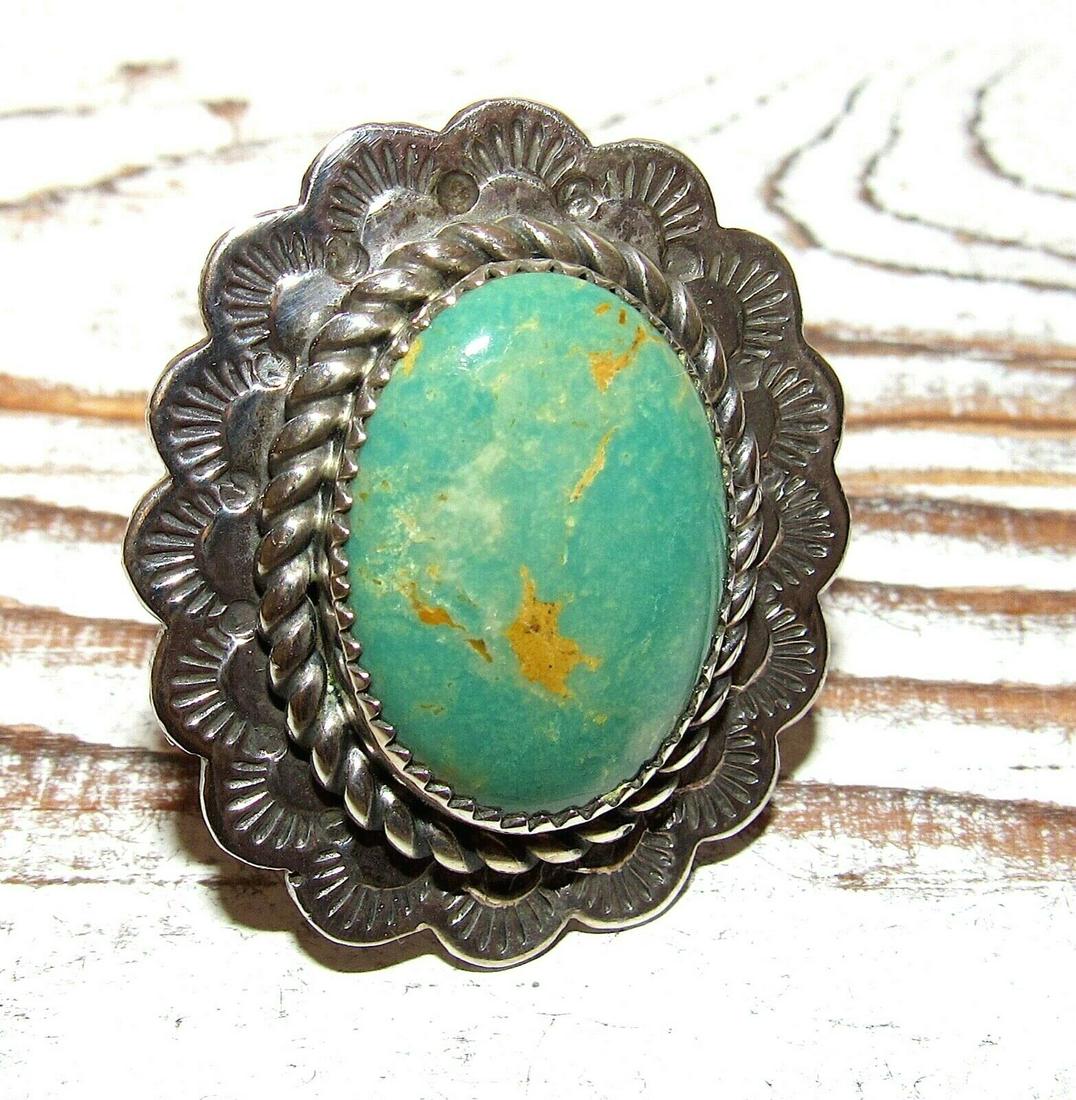 Native American Royston Turquoise Ring Size 8 Sterling (1 of 4)