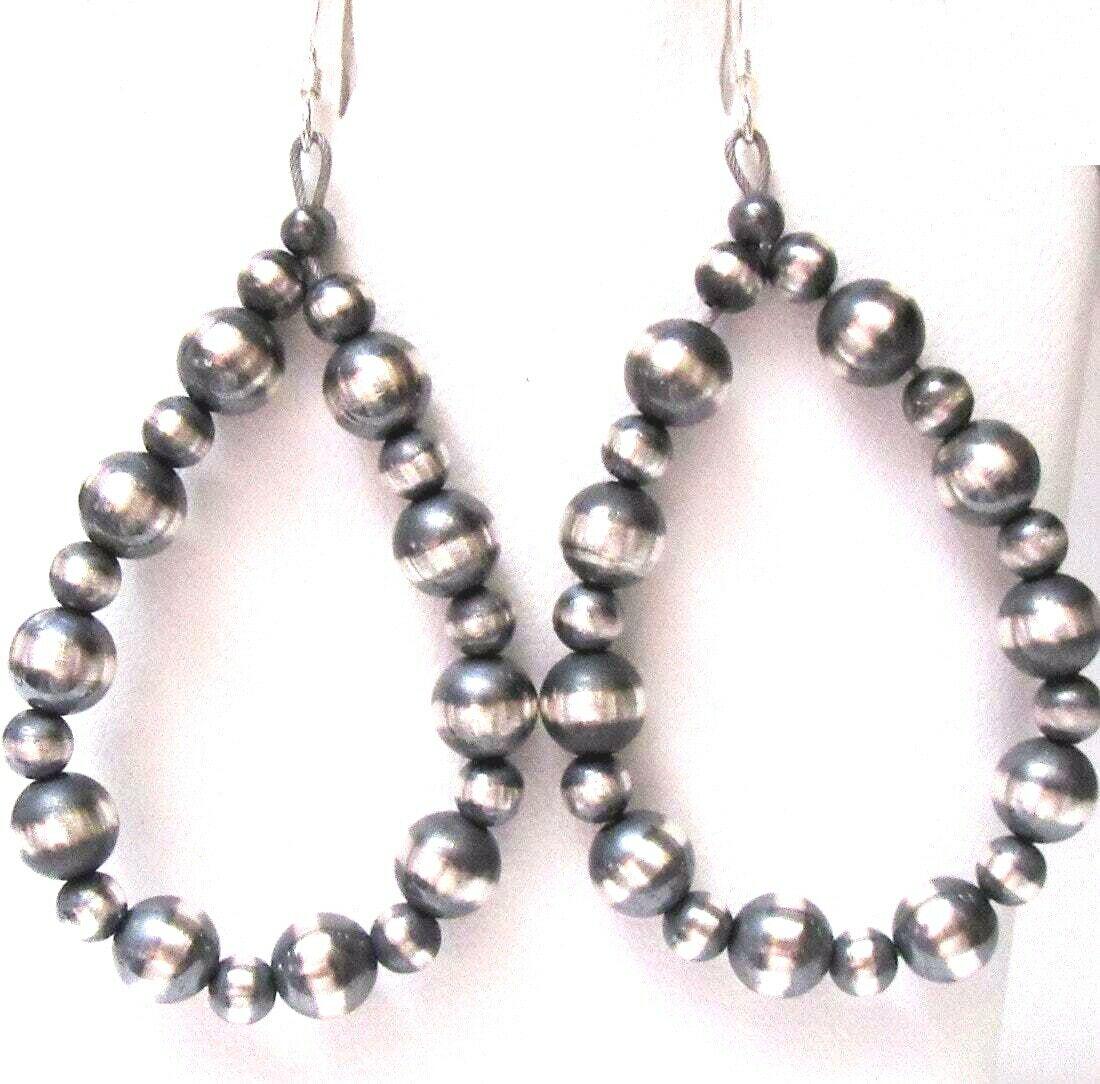 Navajo Pearls Earrings Native American Sterling Silver (1 of 3)