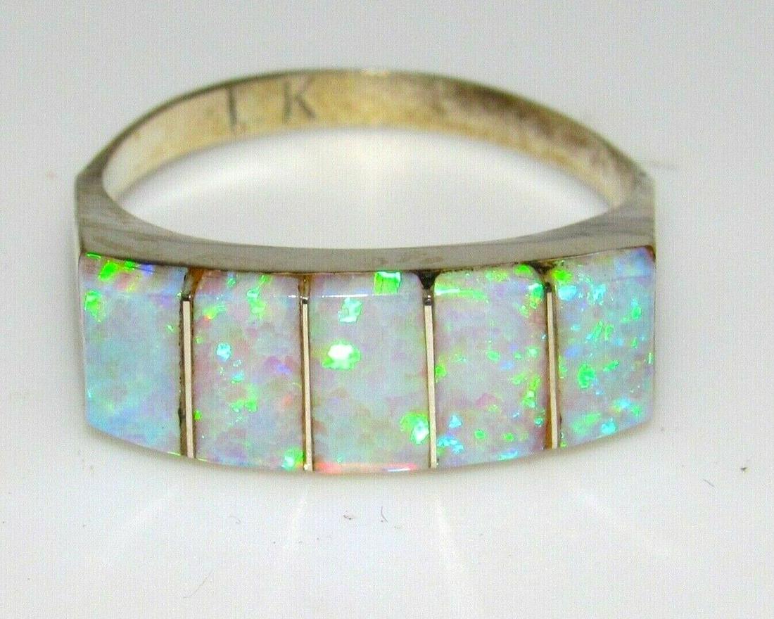Navajo Opal Ring Size 7 Inlay Sterling Silver Native (1 of 6)
