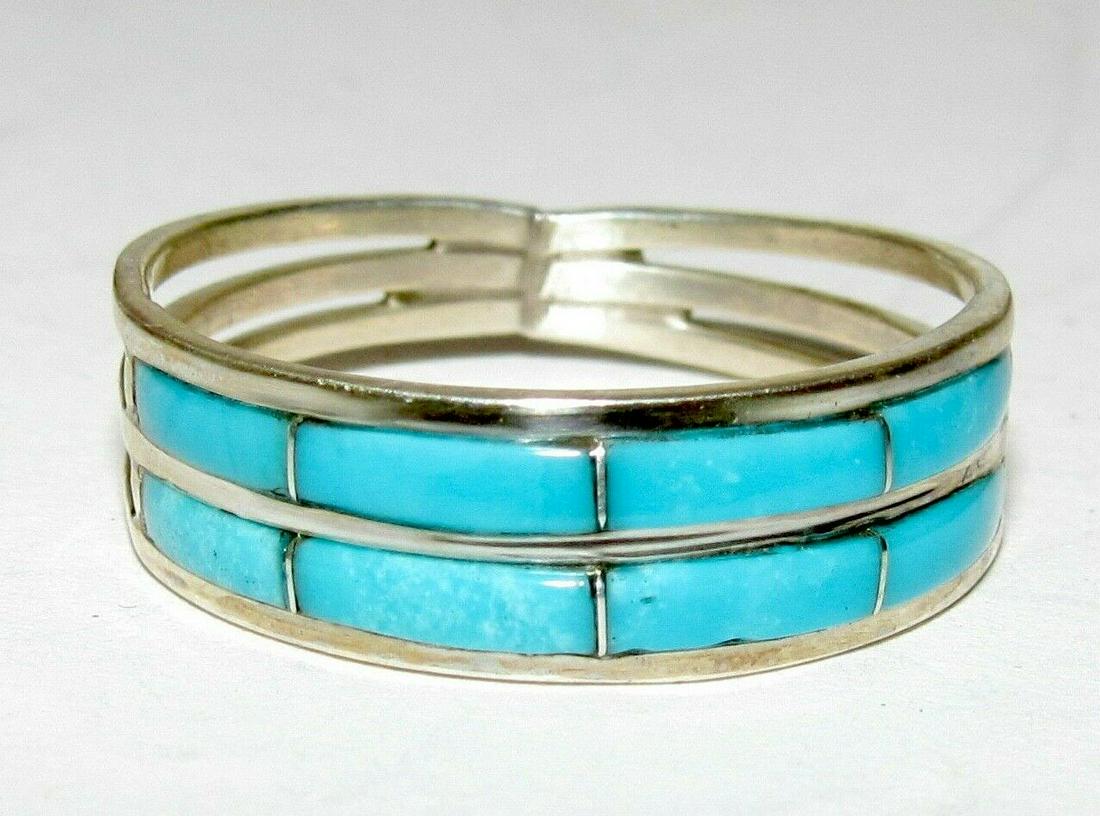 Zuni Inlay Ring Sz 9 Sterling Silver Sleeping Beauty (1 of 4)