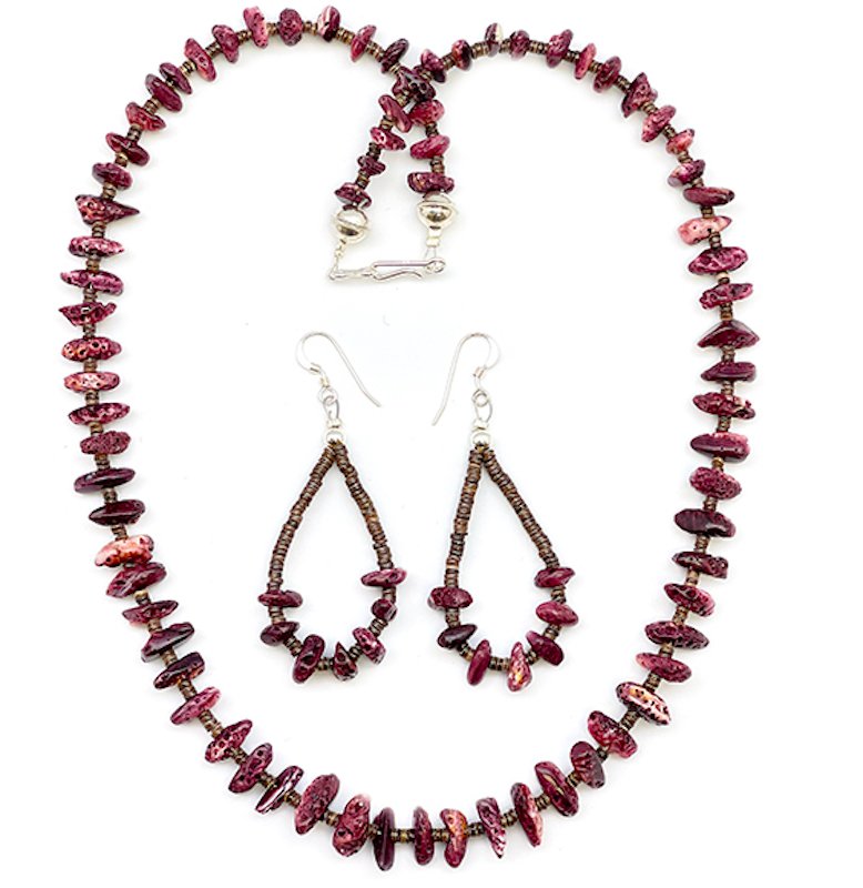 Navajo Purple Spiny Oyster Shell Sterling Heishi Choker (1 of 2)