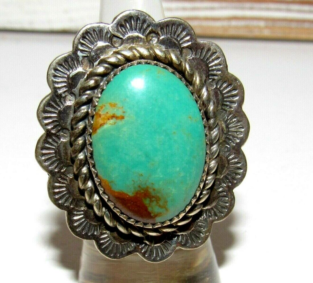 Native American Royston Turquoise Ring Size 7 Sterling (1 of 5)