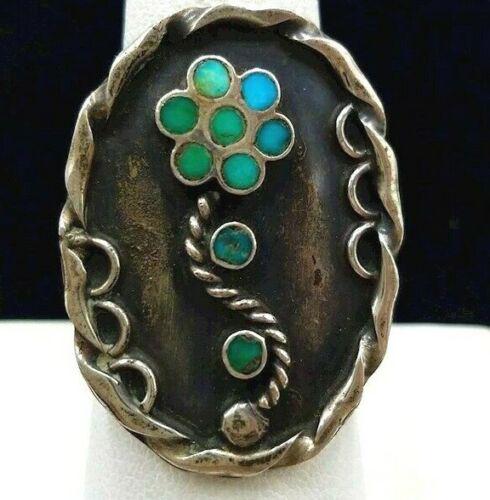 Old Pawn Zuni Dishta Style Ring Size 7.5 Snake Eye (1 of 4)