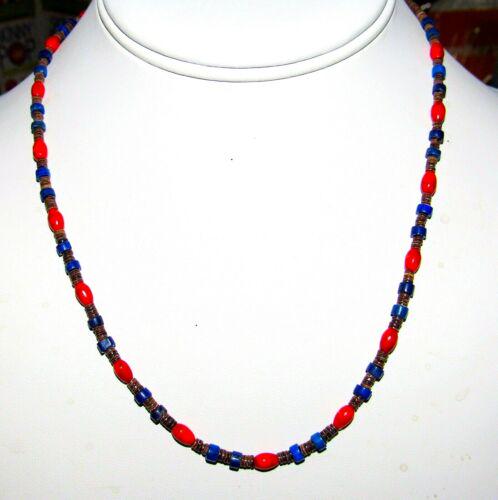 Santo Domingo Rolled Shell Coral Lapis Heishi Choker (1 of 4)