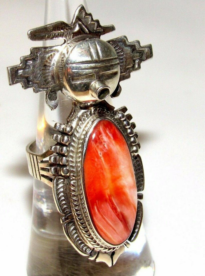 Navajo Kachina Ring Sz 7 Spiny Oyster Sterling Bennie (1 of 6)
