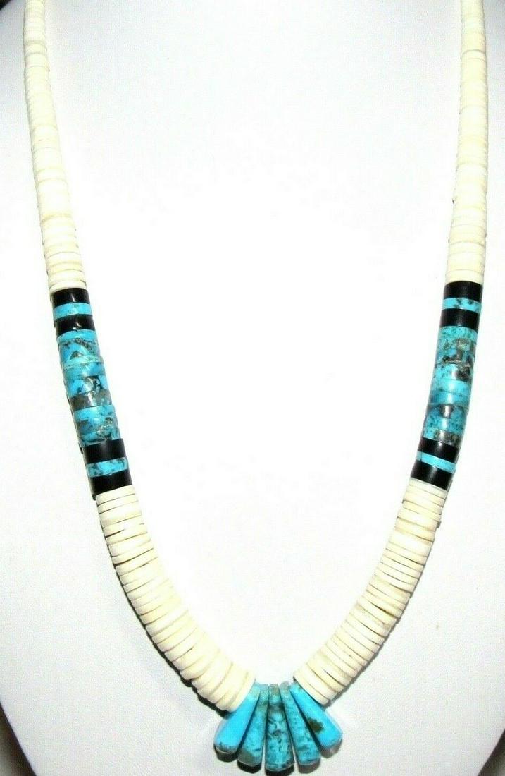 SANTO DOMINGO HEISHI NECKLACE LUPE LOVATO TURQUOISE (1 of 5)