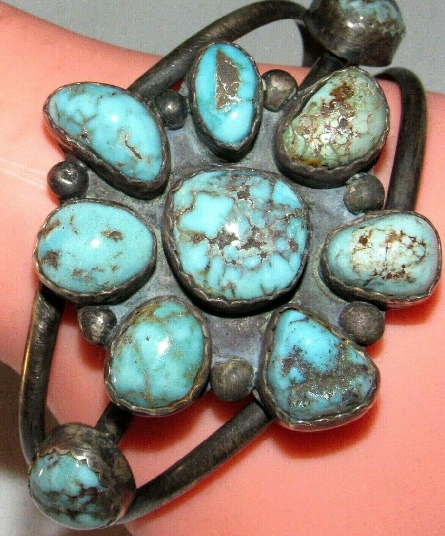 Navajo ADAM FIERRO Dry Creek Turquoise Cluster Sterling (1 of 11)
