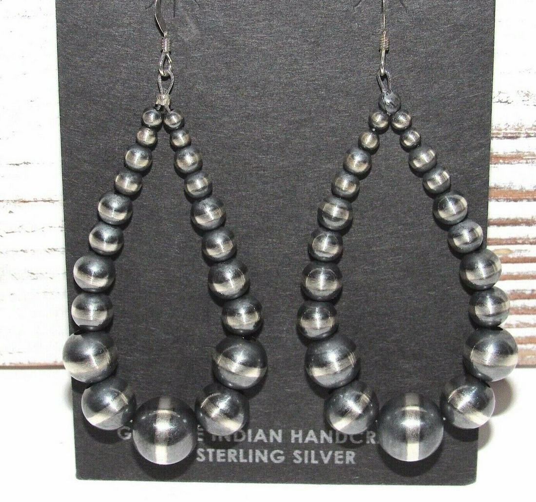 Navajo Pearls Earrings Sterling Silver Native American (1 of 4)