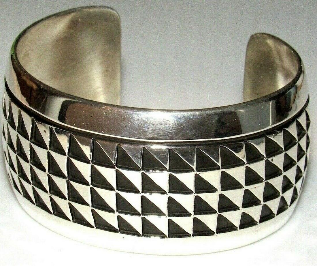 Navajo Rosco Scott Overlay Statement Cuff Bracelet (1 of 9)
