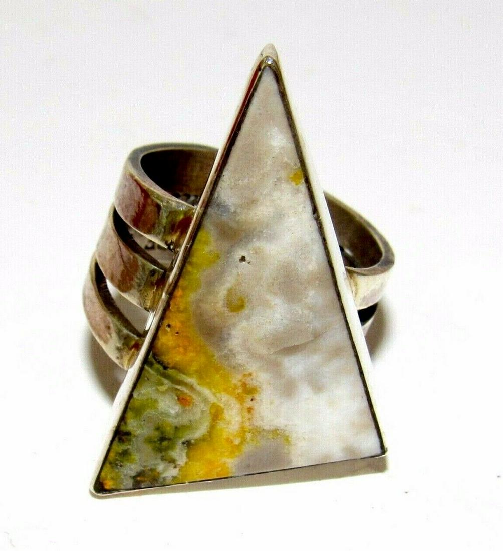Native American Bumblebee Jasper Ring Sz 9 Signed (1 of 6)