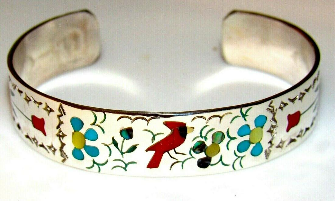 Zuni SAMMY & ESTHER GUARDIAN Inlay Sterling Silver (1 of 4)