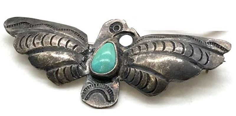 Old Pawn Navajo Fred Harvey Era Thunderbird Brooch (1 of 3)