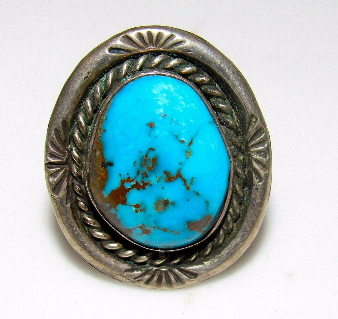 Old Pawn Navajo Ring Size 10 Sterling Silver Kingman (1 of 5)