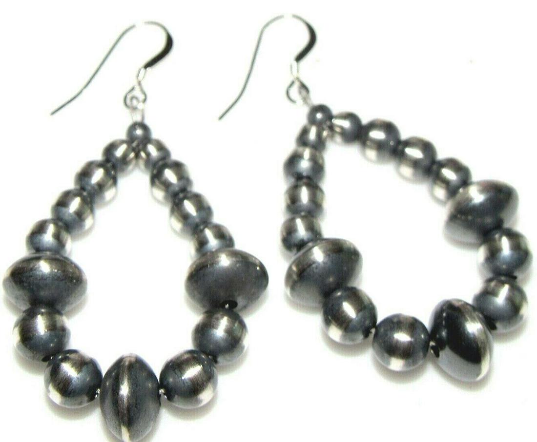 Navajo Pearls Earrings Sterling Silver Native American (1 of 4)