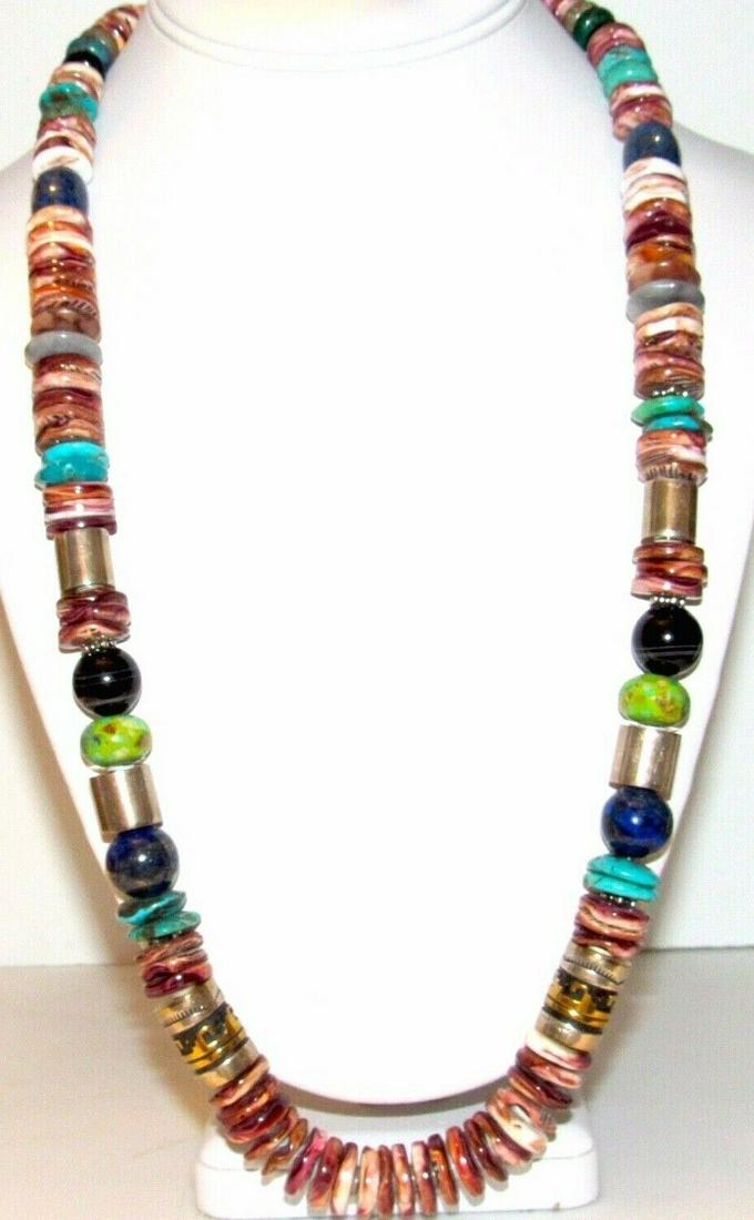 Navajo Tommy Singer Purple Spiny Heishi Necklace (1 of 6)