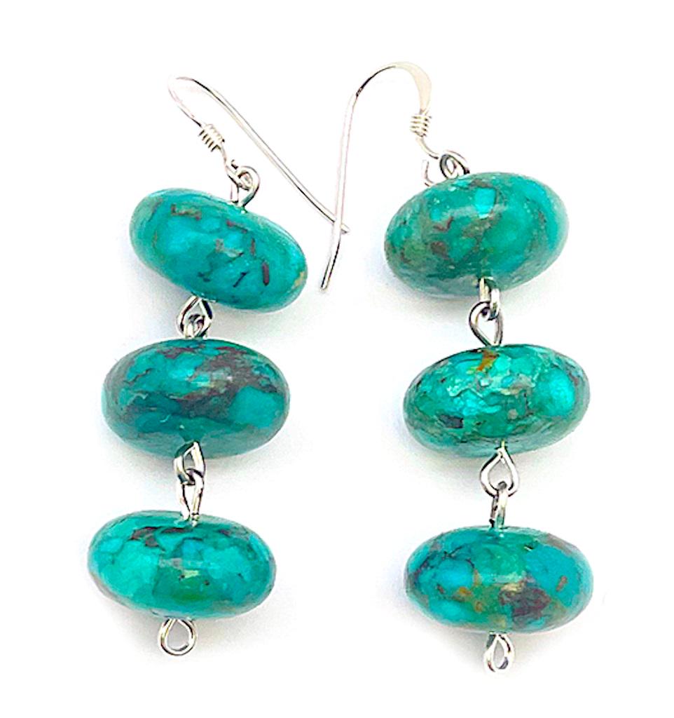 Navajo Rolled Turquoise & Sterling Silver Beaded Heishi (1 of 1)