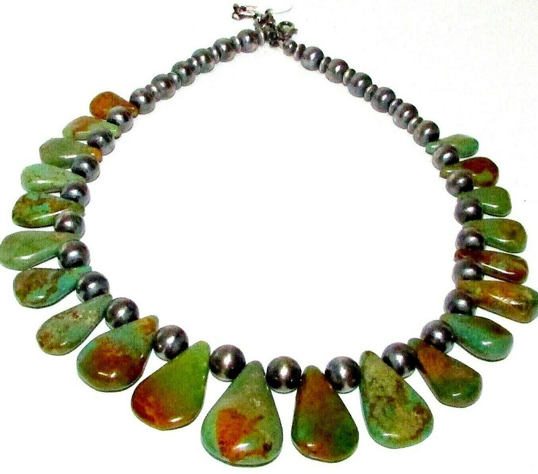 Navajo Carico Lake Turquoise Bib Necklace Native (1 of 5)