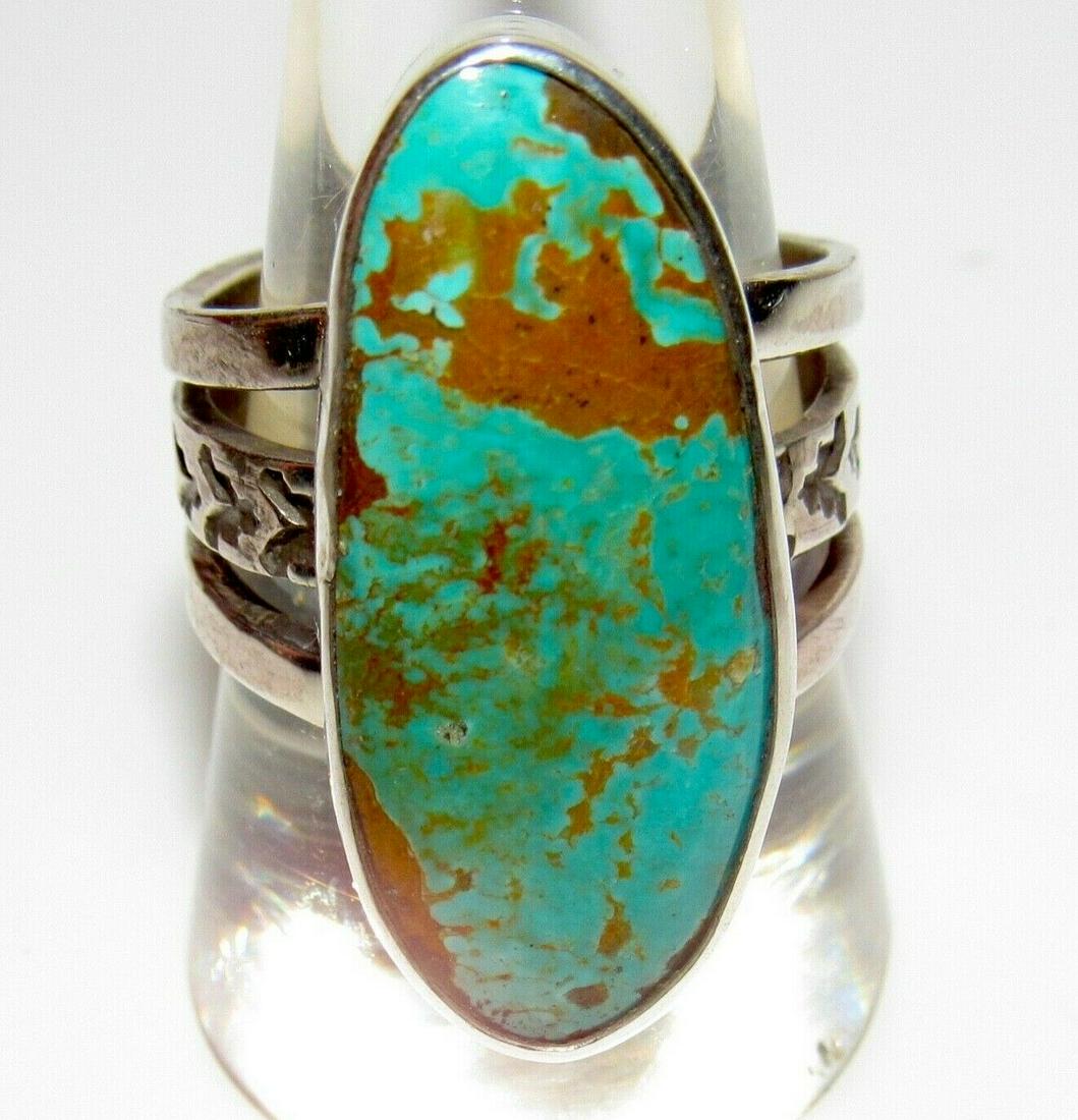 Native American Ring Sz 10 Royston Turquoise San Felipe (1 of 7)