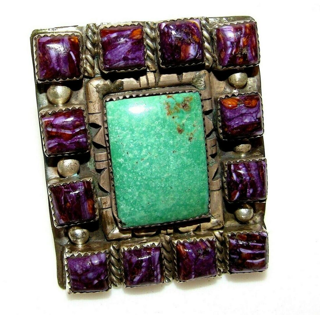Massive Navajo Turquoise & Purpe Sugilite Cluster Ring (1 of 6)